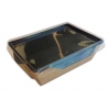 Коробка универсальная с пластиковой крышкой 400мл бумага крафт/чёрный